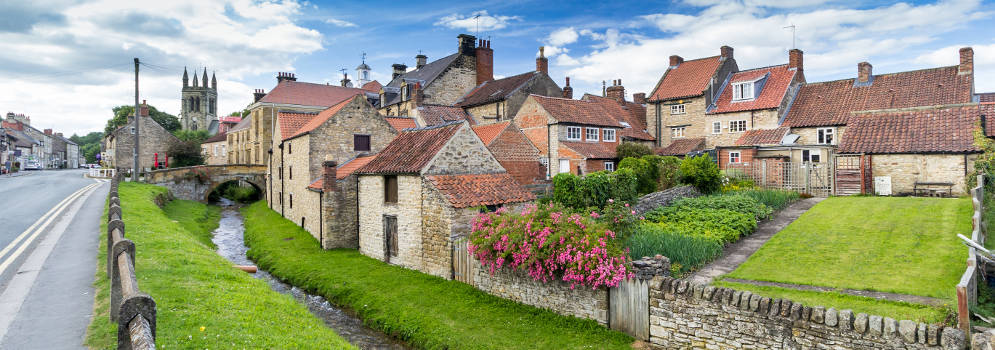Het dorp Helmsley in North Yorkshire, Engeland
